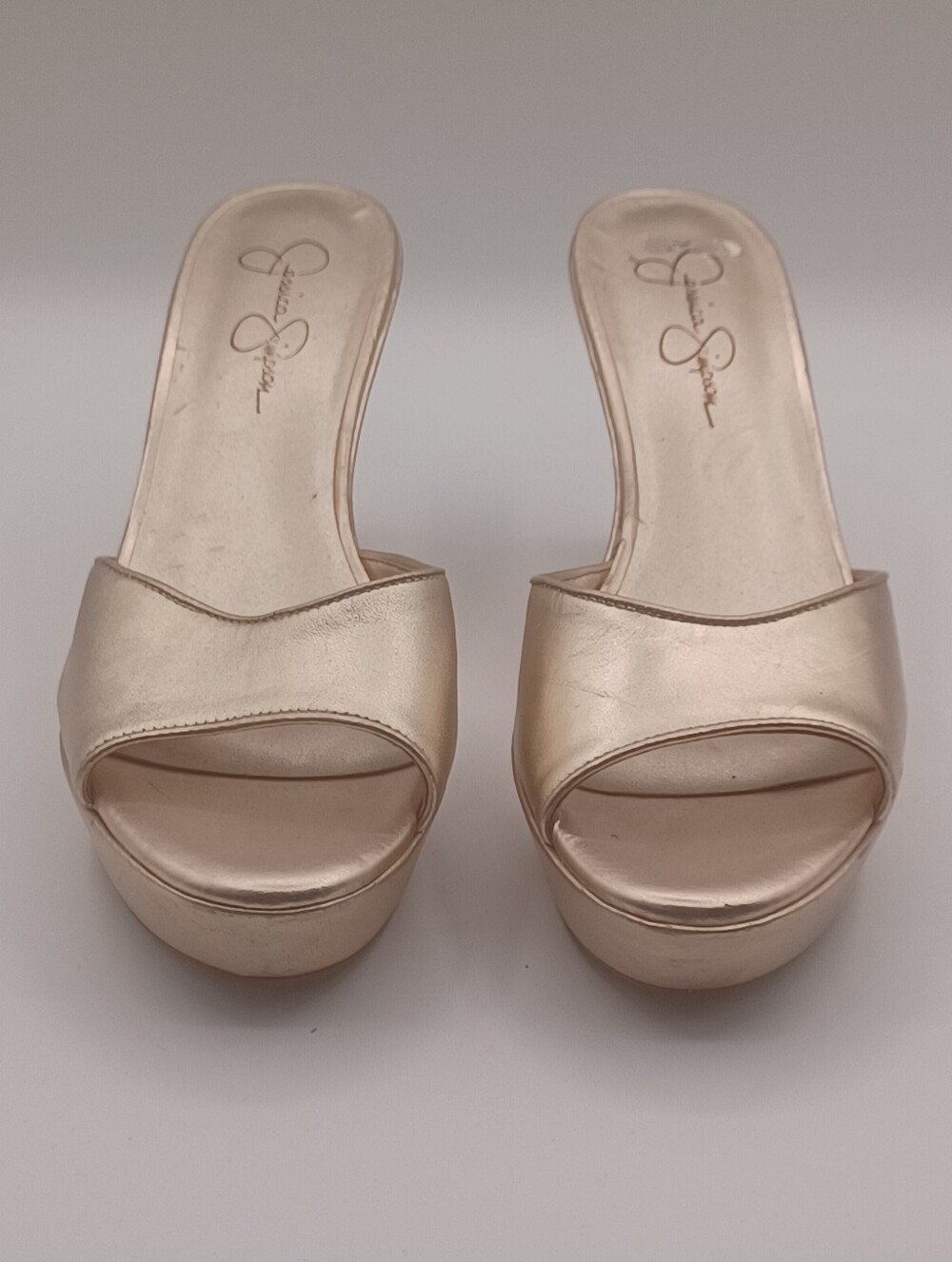 Jessica Simpson Leather Platform Wedge Sandals